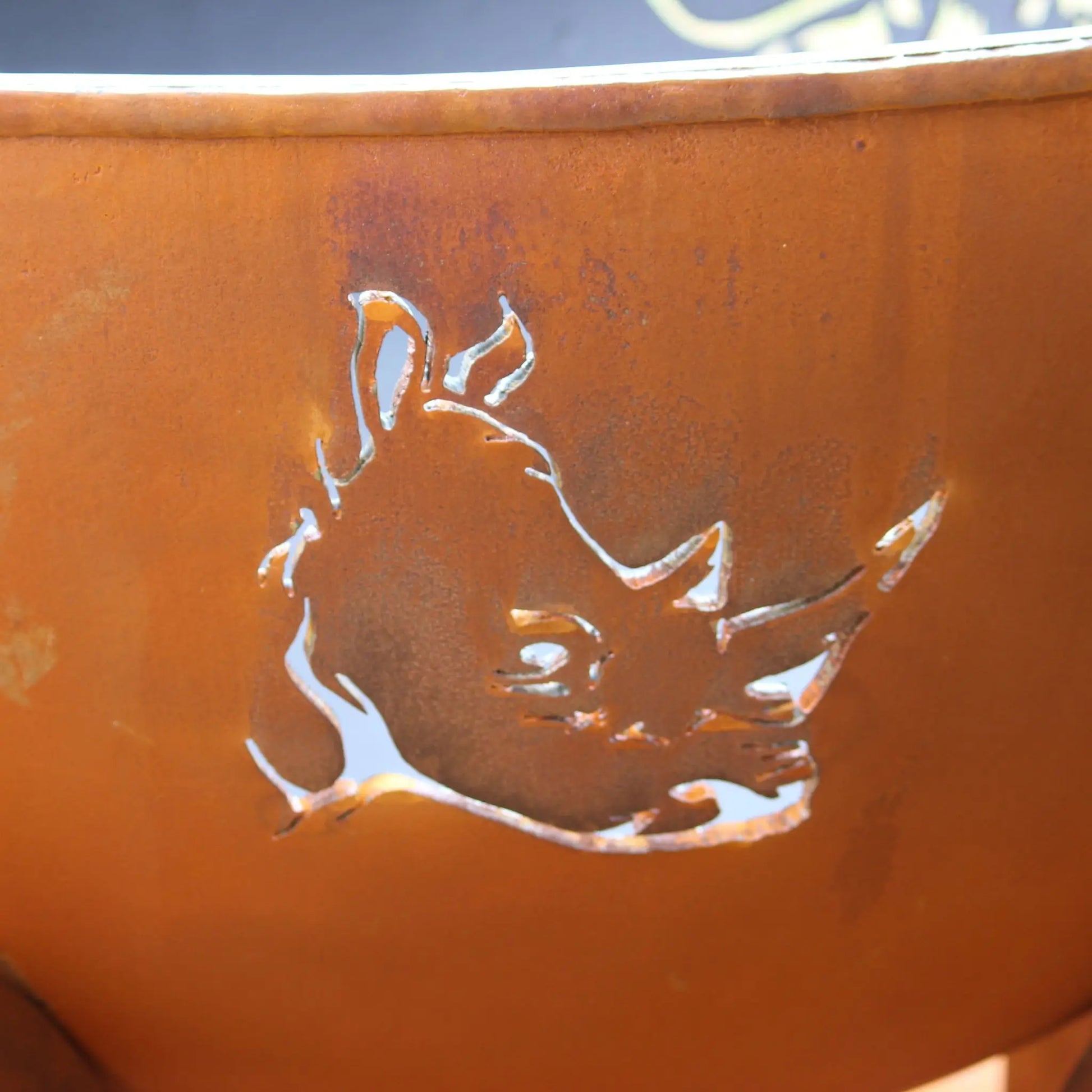 Fire Pit Art Africa's Big Five Steel Fire Pit – Wildlife Cut-Out Outdoor Fire Pit – Close-Up Detail