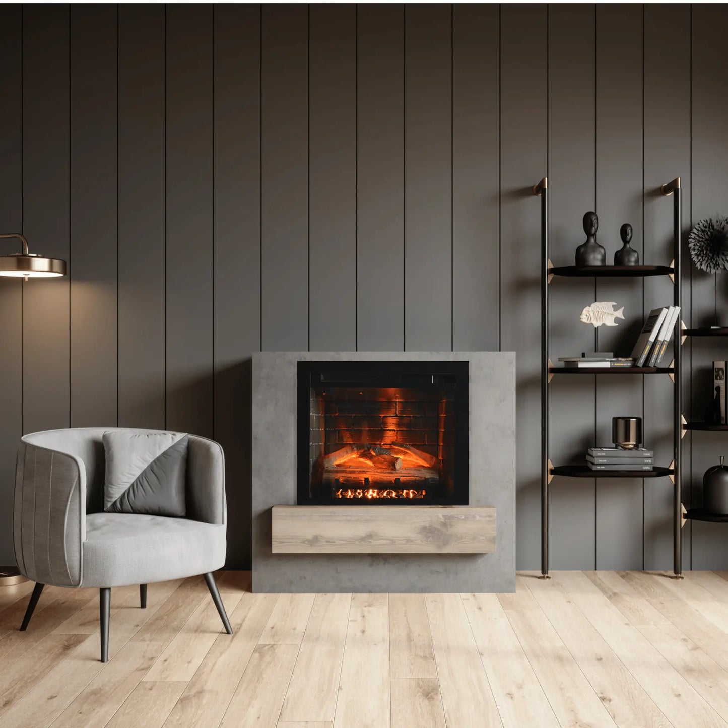 Amantii Classic Edition Electric Fireplace - Side View