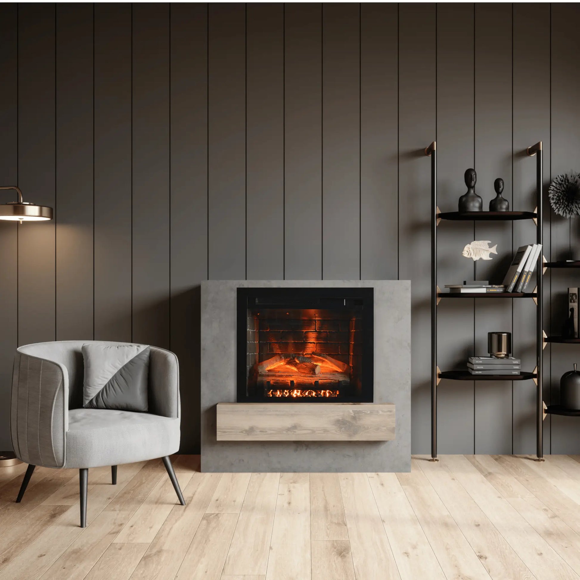 Amantii Classic Edition Electric Fireplace - Side View