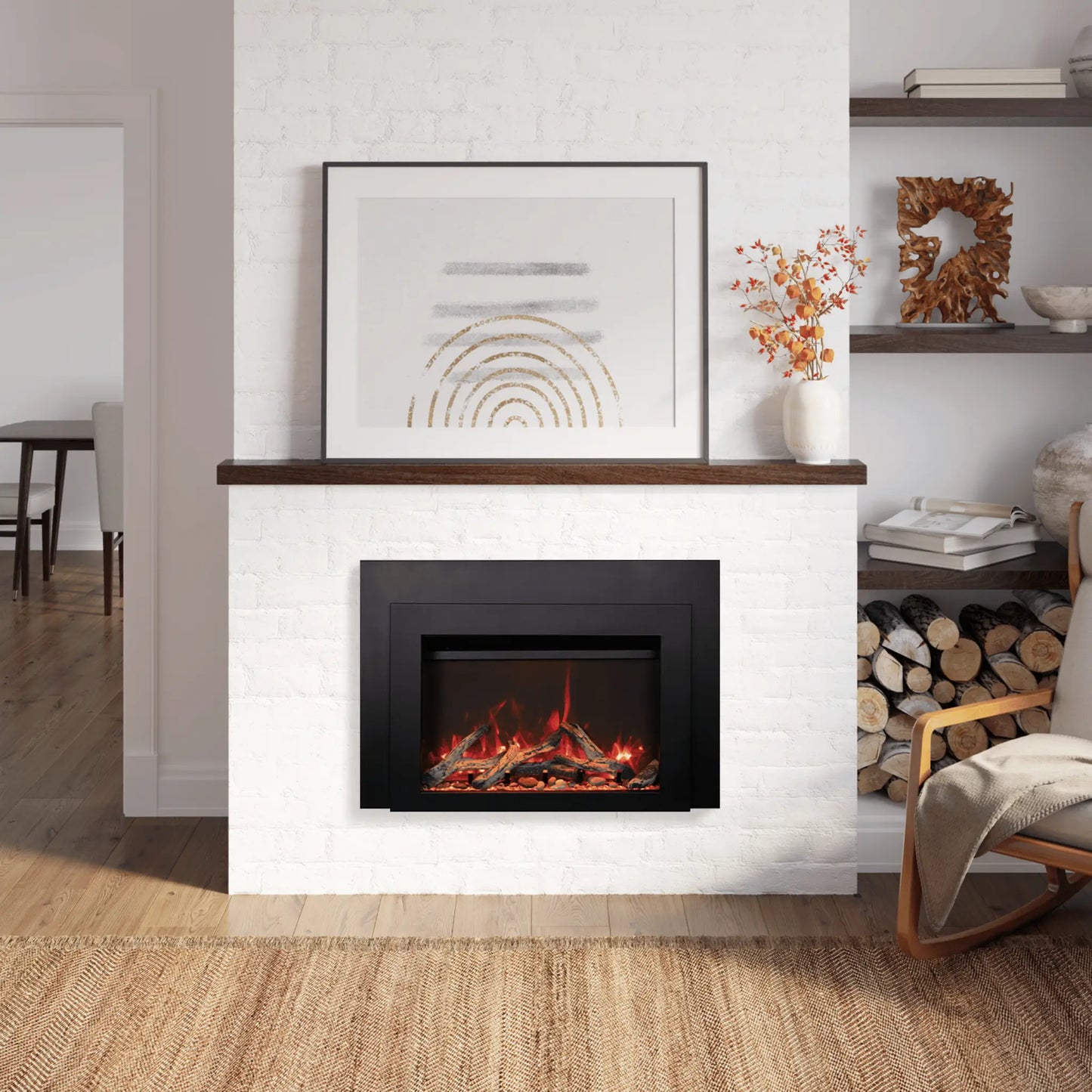 Amantii TRD Insert Electric Fireplace - Side View