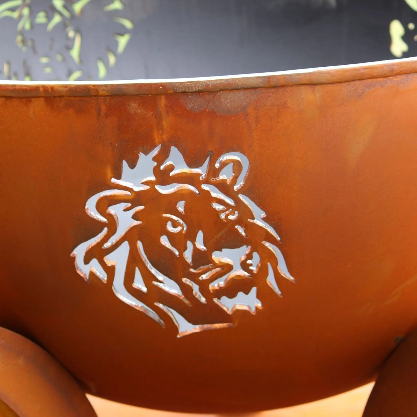 Fire Pit Art Africa's Big Five Steel Fire Pit – Wildlife Cut-Out Outdoor Fire Pit – Lifestyle View