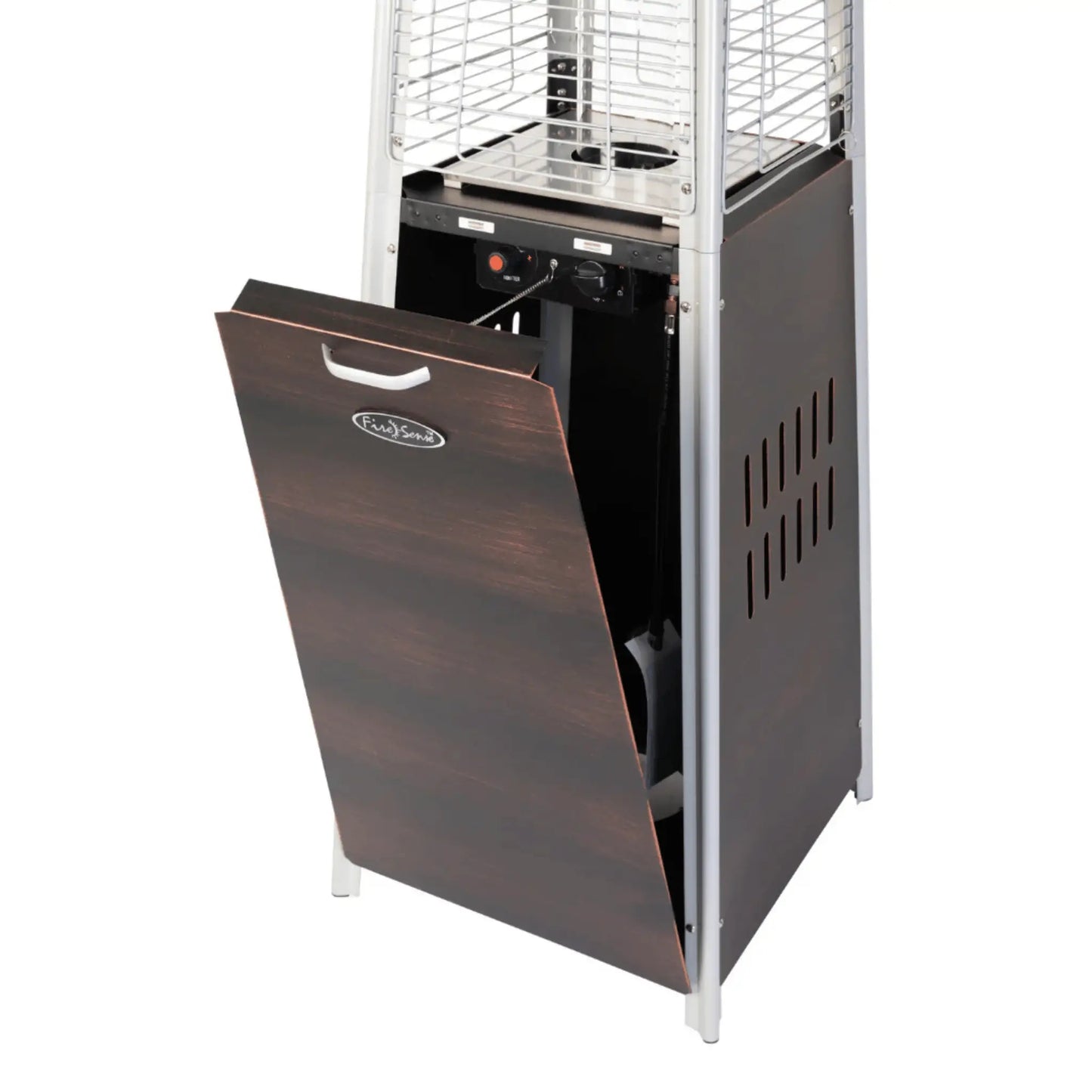 Fire Sense Brushed Bronze Pyramid Propane Patio Heater - Lifestyle View
