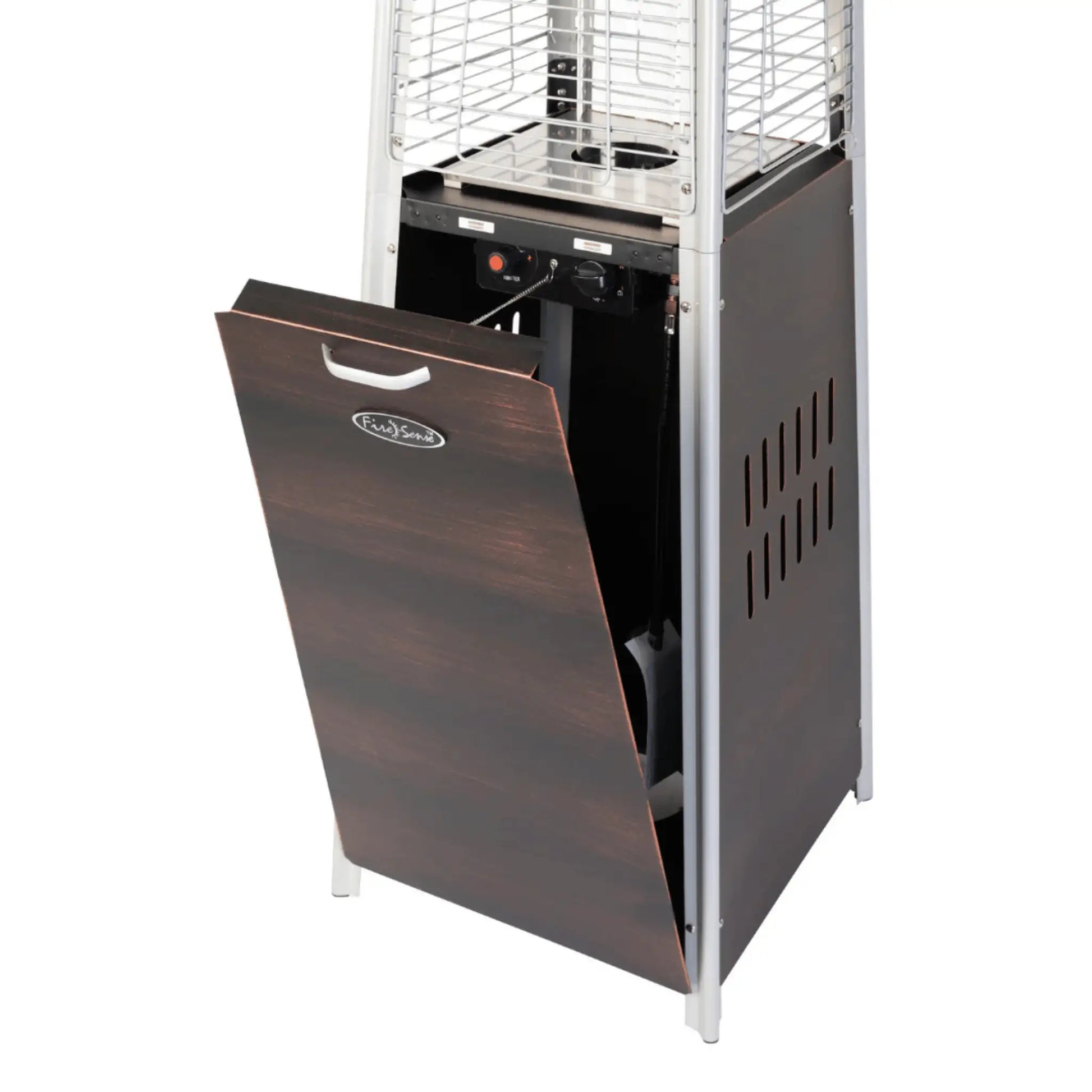 Fire Sense Brushed Bronze Pyramid Propane Patio Heater - Lifestyle View