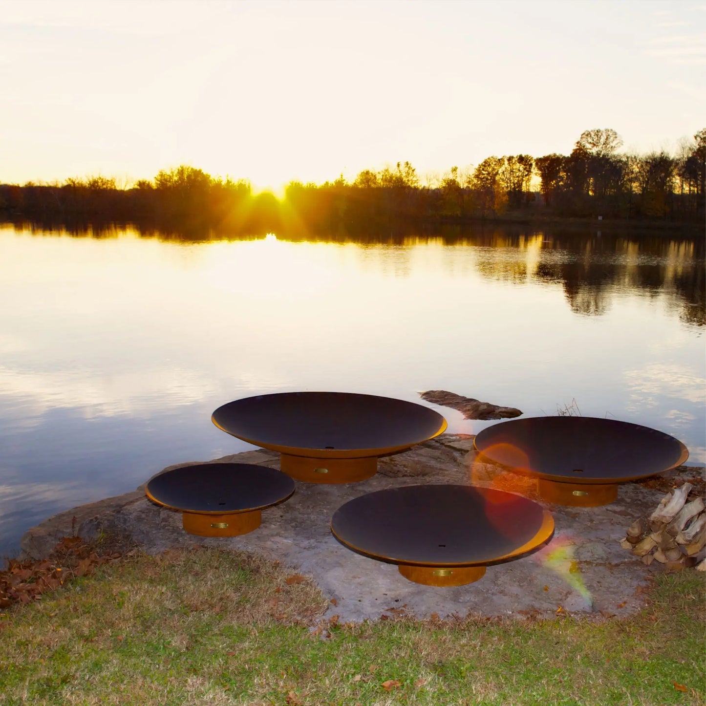 Fire Pit Art Asia Fire Pit 72-Inch – Extra-Large Steel Outdoor Fire Pit – Alternate Angle