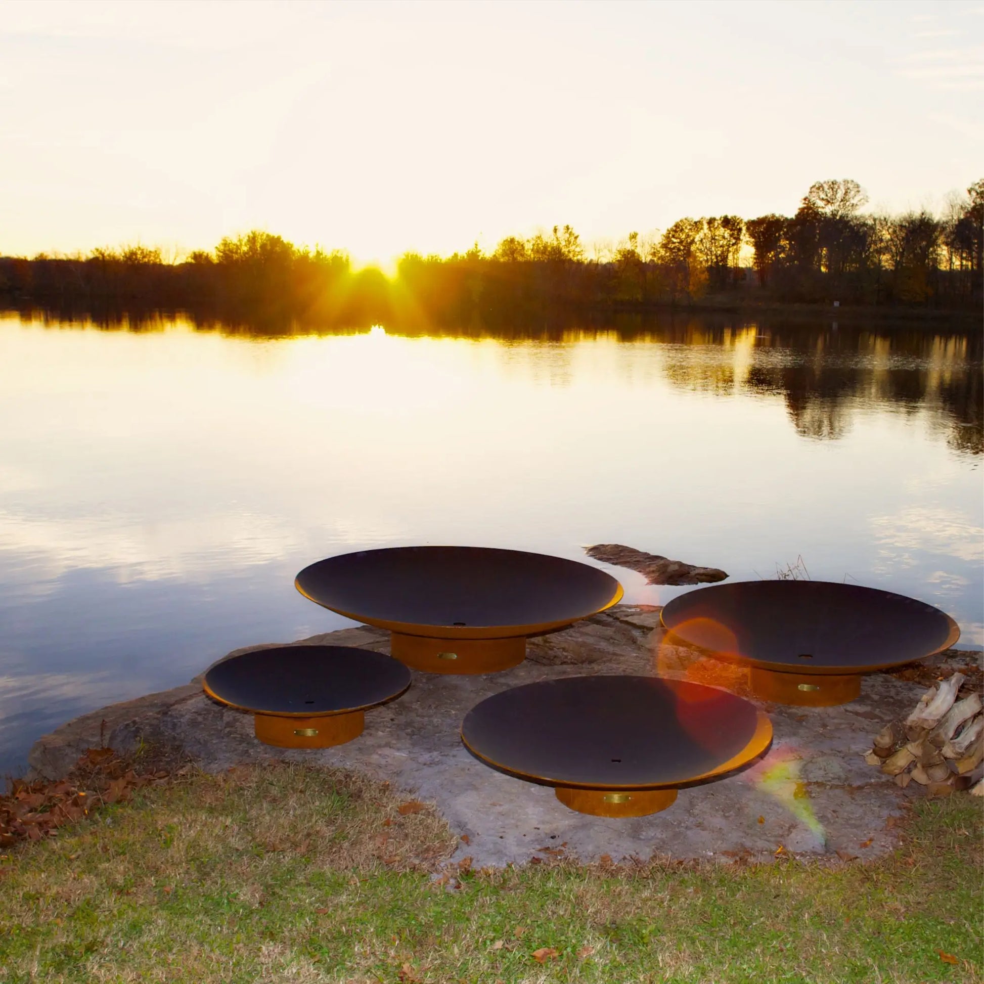 Fire Pit Art Asia Fire Pit 72-Inch – Extra-Large Steel Outdoor Fire Pit – Alternate Angle