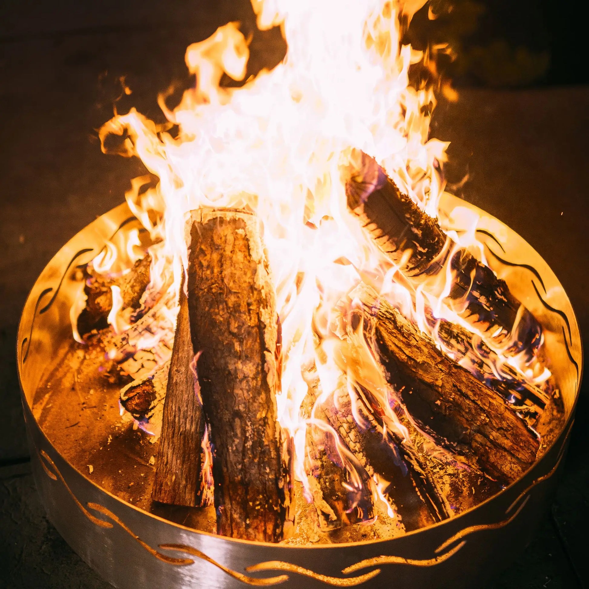 Fire Pit Art Fire Surfer Stainless Steel Fire Pit – Wave Design Portable Outdoor Fire Pit – Detail View