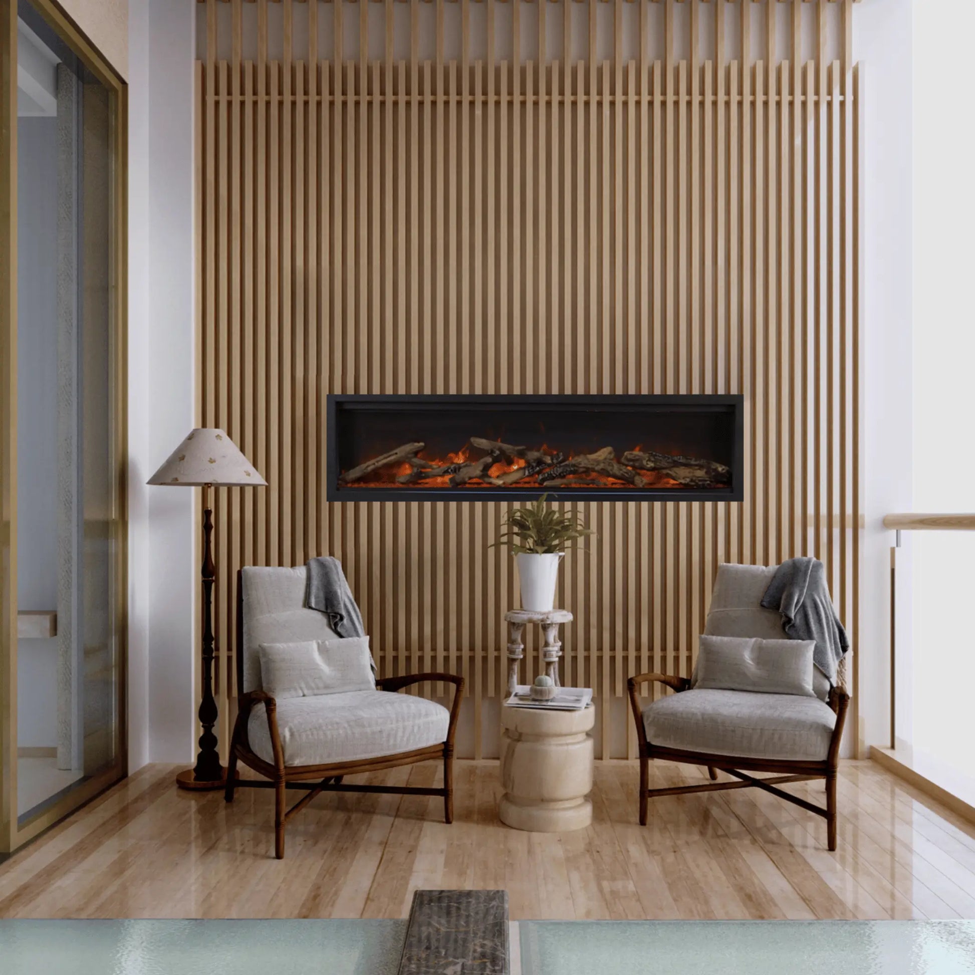 Amantii Symmetry Lumina Electric Fireplace - Angle View