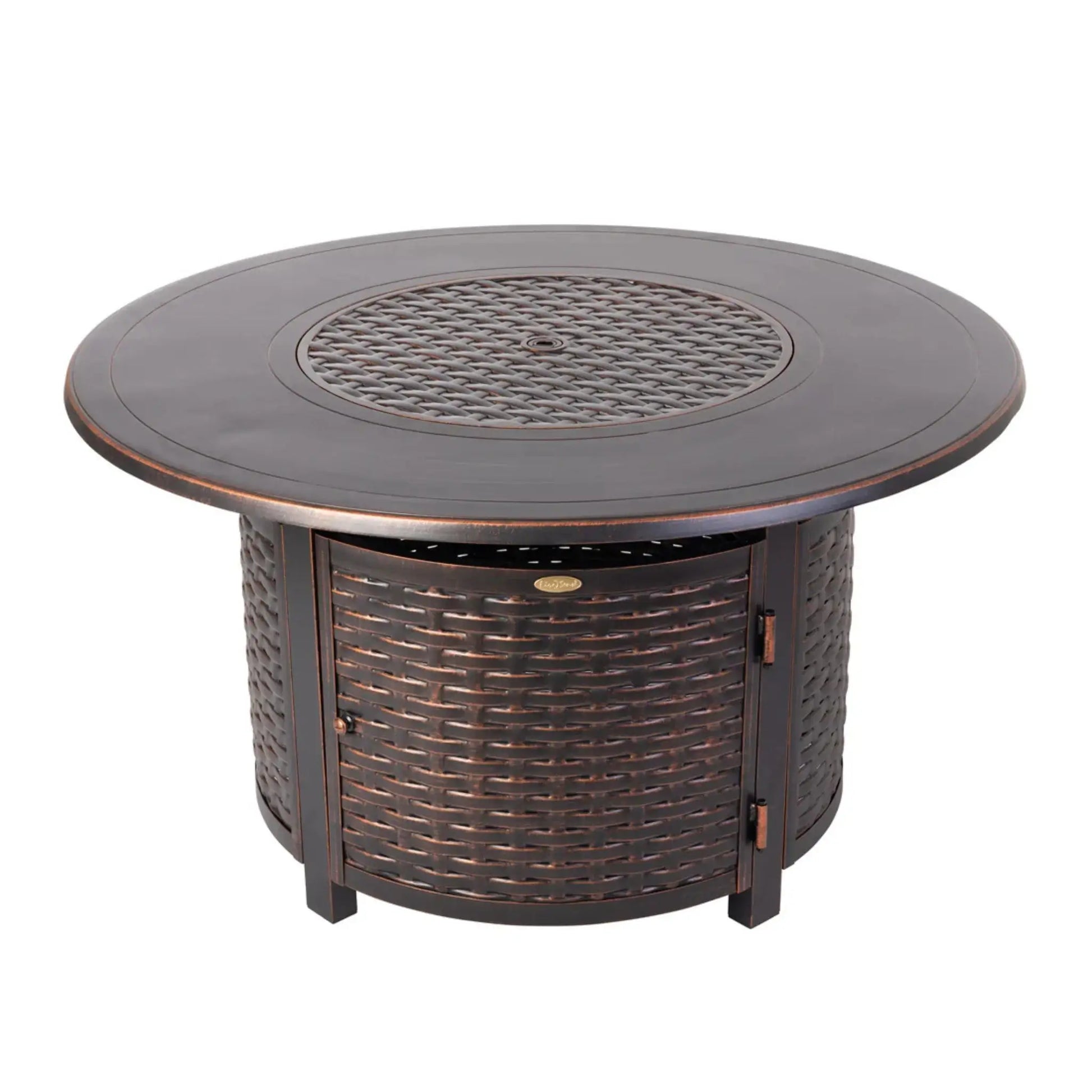 Fire Sense Florence Woven Aluminum Propane Fire Pit - Detail View