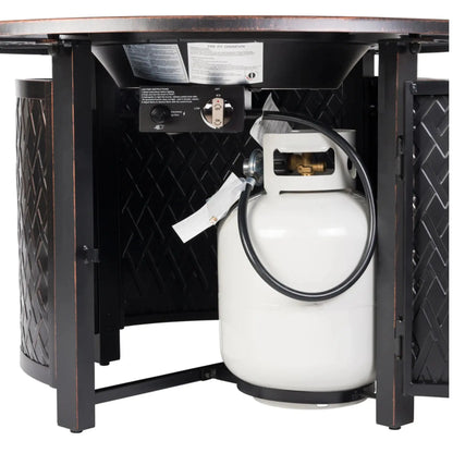 Fire Sense Verona Aluminum Round Propane Fire Pit - Additional View