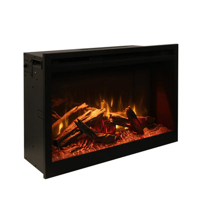 Amantii Fire & Ice RusticStone Electric Fireplace - Side View