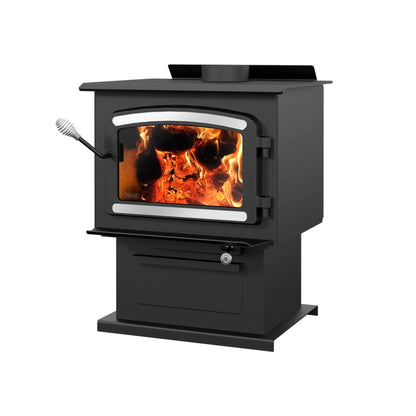 Drolet Heritage Wood Stove with Blower - Ceramic Glass Viewing Area