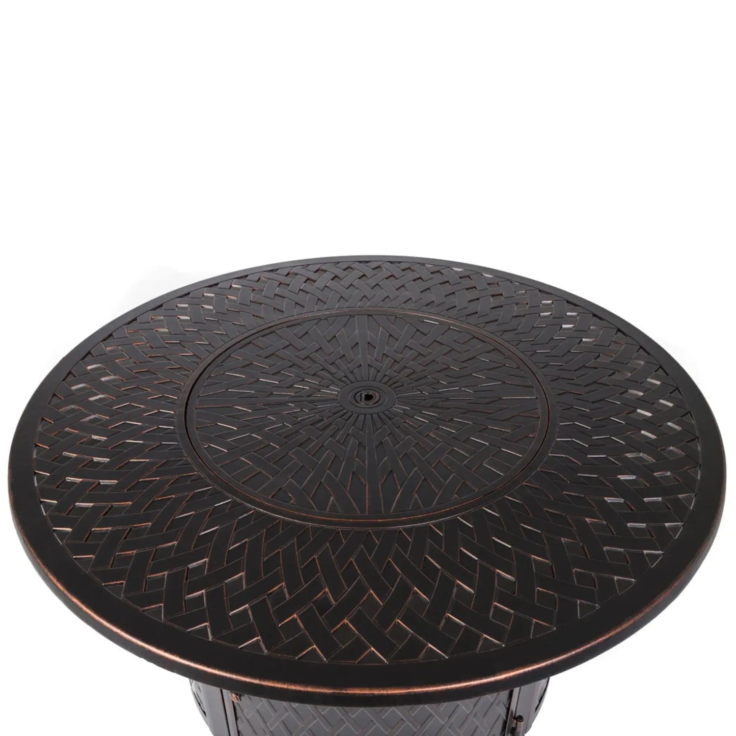 Fire Sense Verona Aluminum Round Propane Fire Pit - Detail View