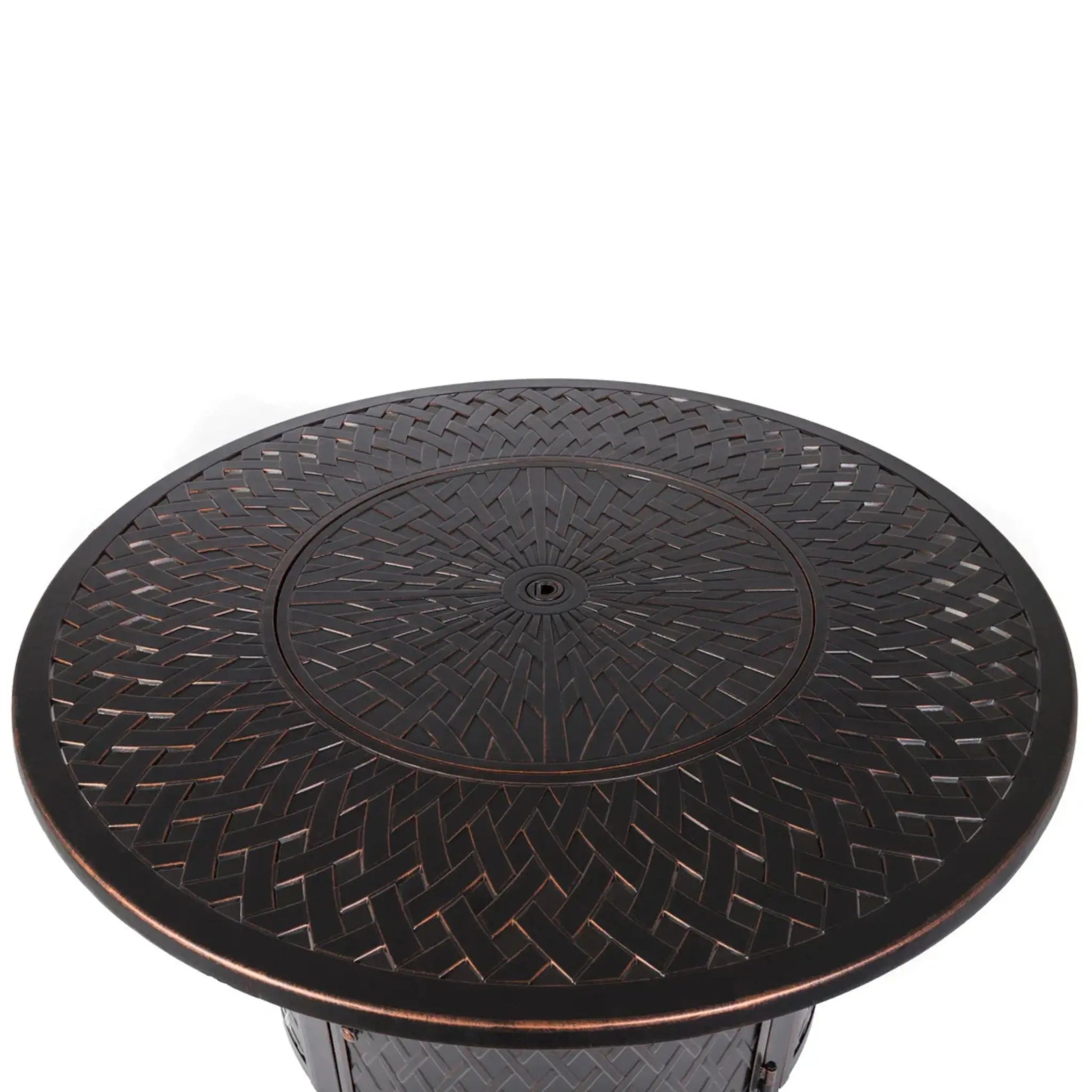 Fire Sense Verona Aluminum Round Propane Fire Pit - Detail View