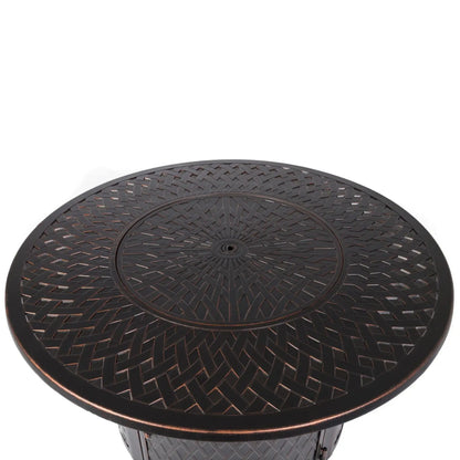 Fire Sense Verona Aluminum Round Propane Fire Pit - Detail View
