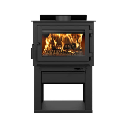 Drolet Deco II Wood Stove - Ceramic Glass Door Detail