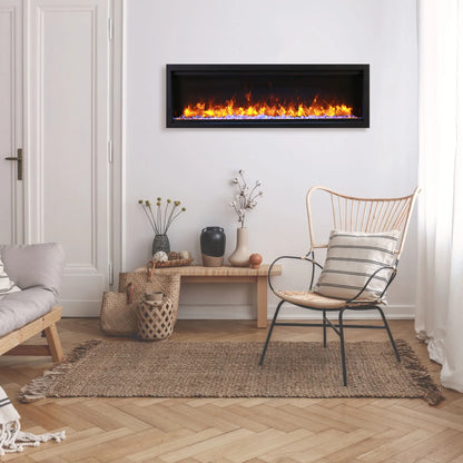 Amantii Symmetry Lumina Clean-Face Linear Electric Fireplace - Flame Detail View