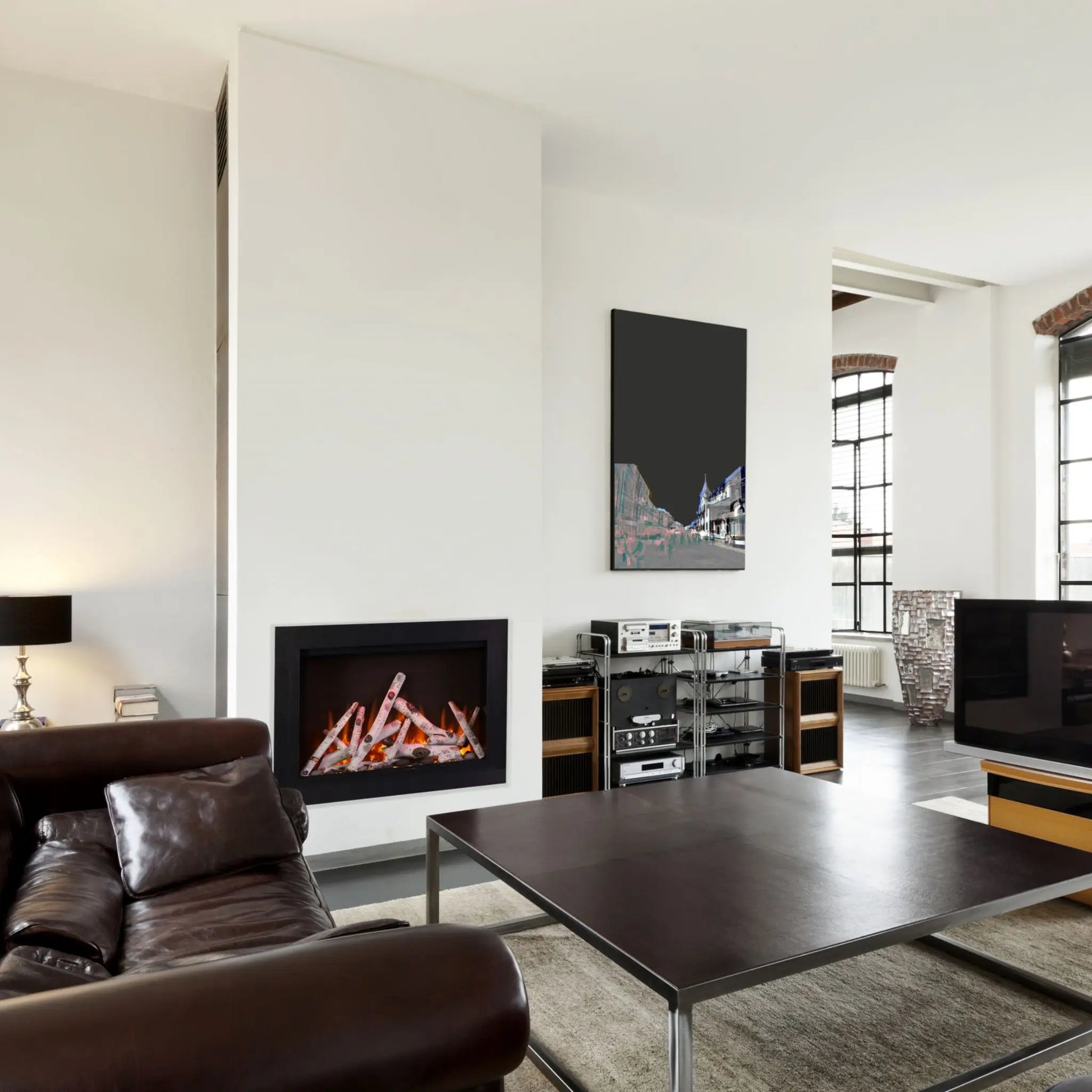Amantii Traditional Bespoke Electric Fireplace - Clean Face Front View