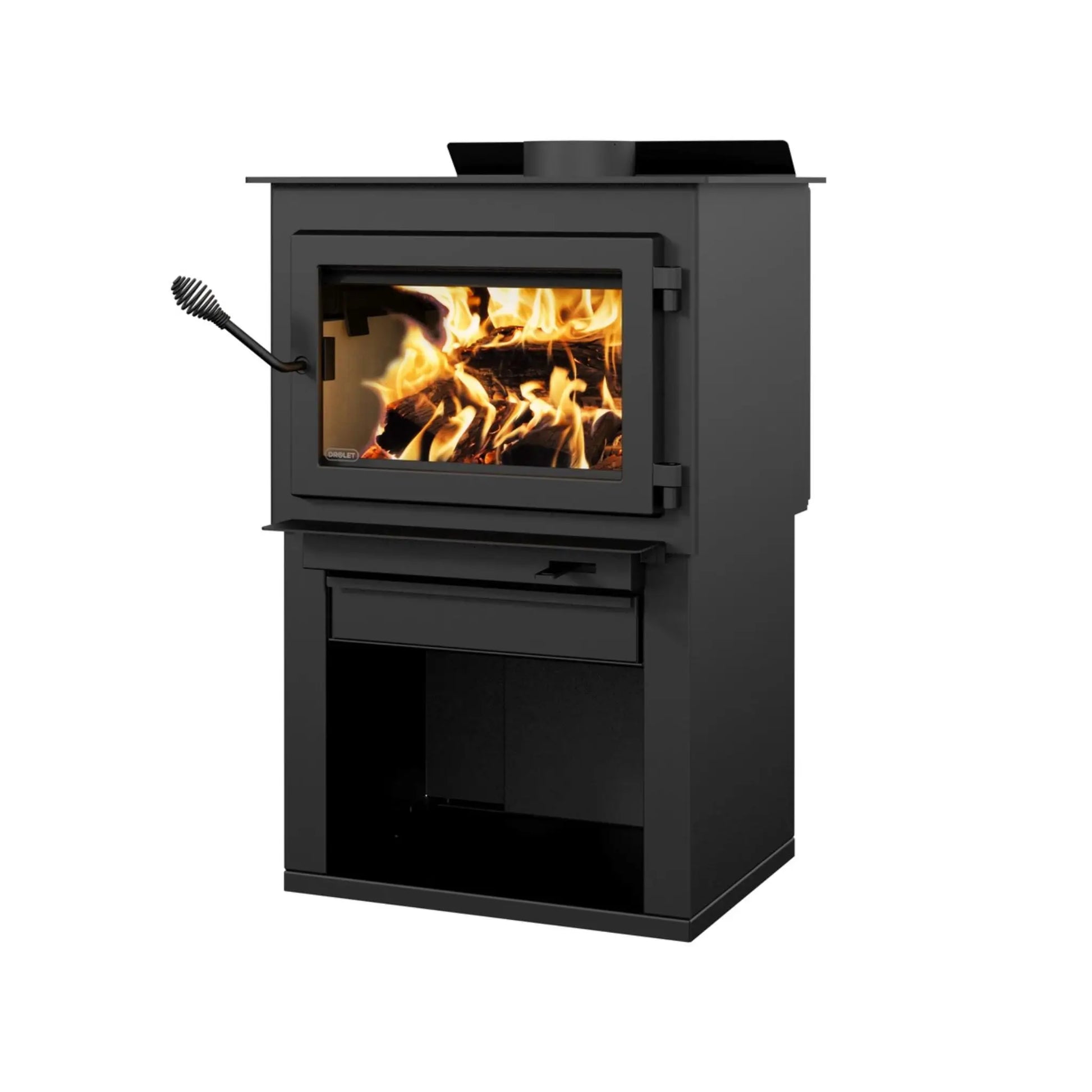 Drolet Deco Alto Wood Stove - Ceramic Glass Door Detail