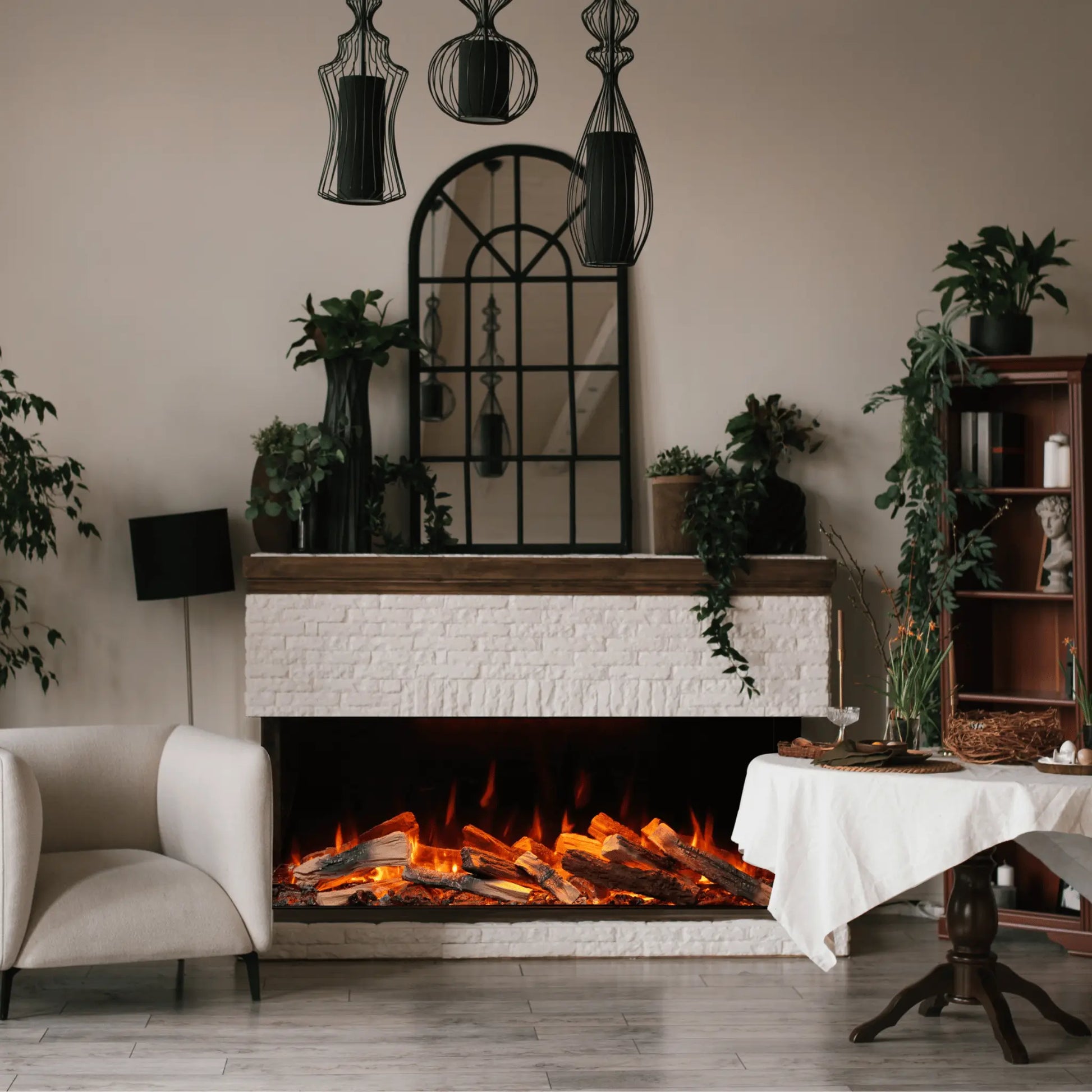 Amantii Fire & Ice LumaForest Electric Fireplace - Side View