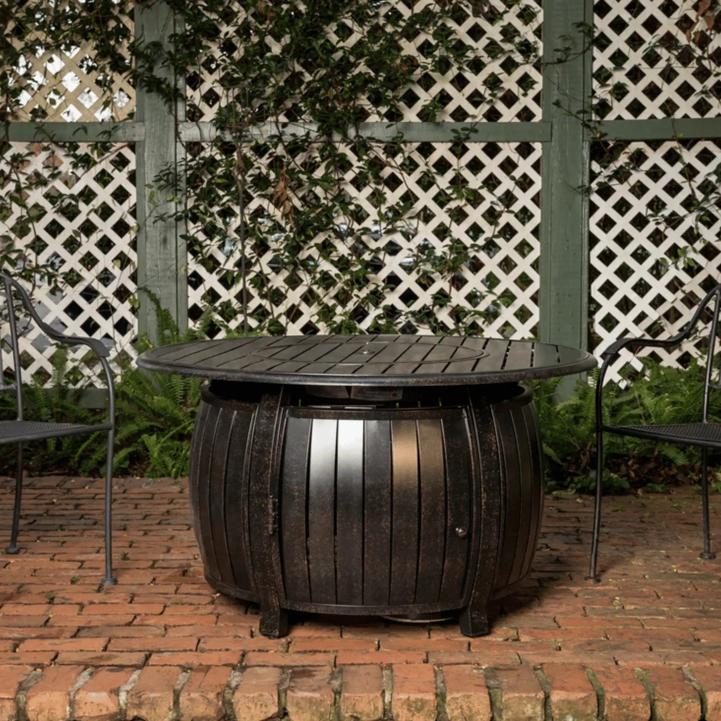 Fire Sense Grand Cooper Propane Fire Pit - Angle View