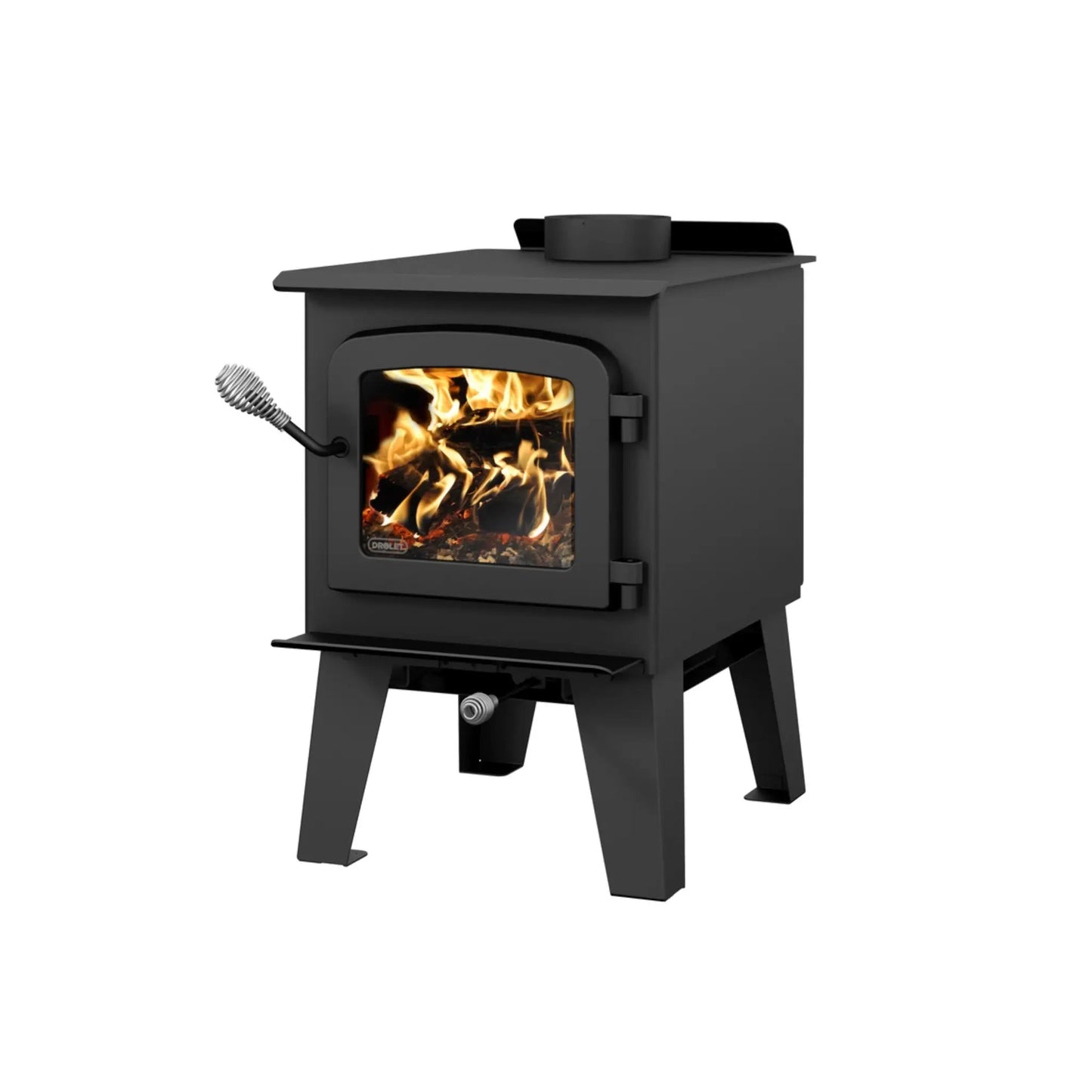 Drolet Spark II Wood Stove - Ceramic Glass Door Detail