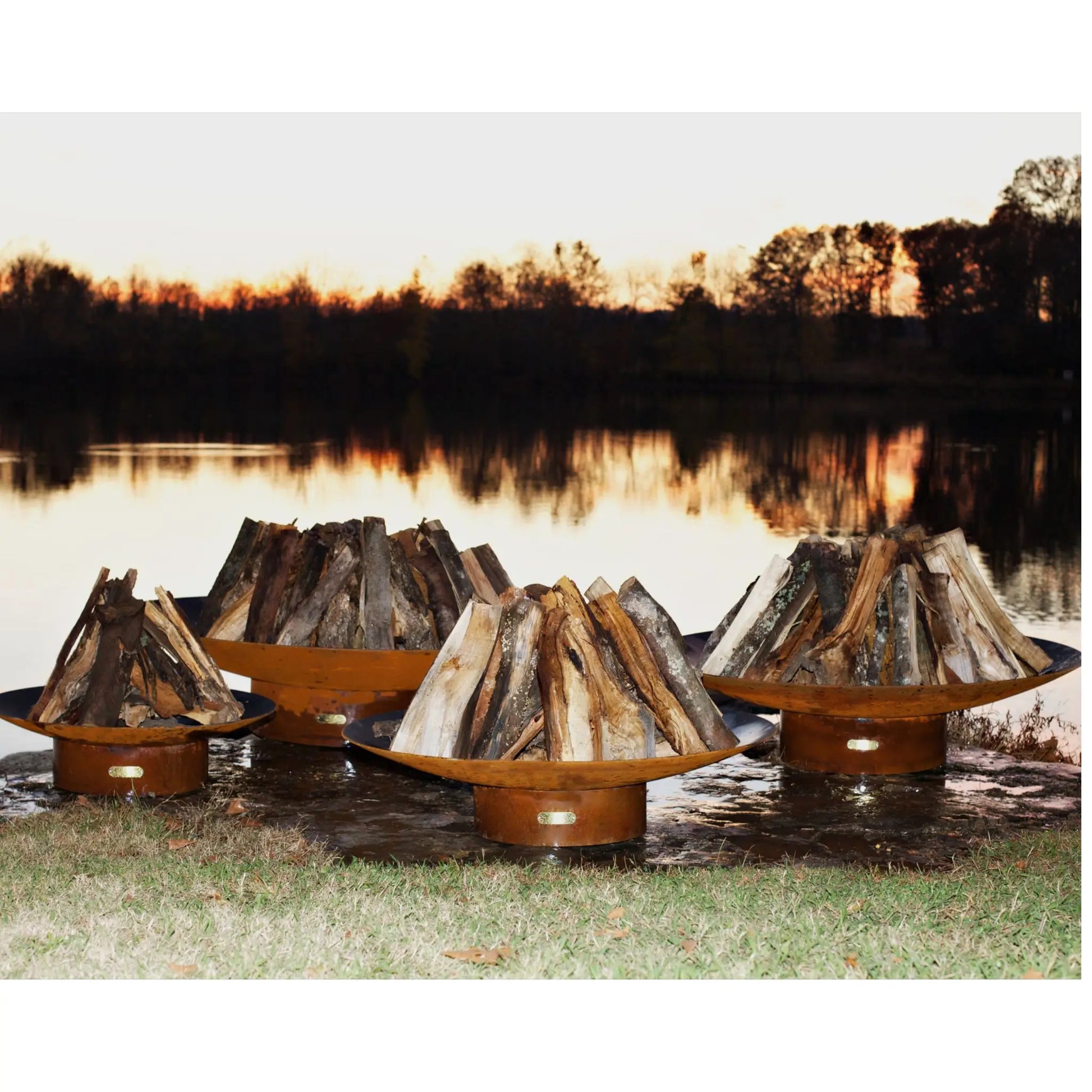 Fire Pit Art Asia Fire Pit 72-Inch – Extra-Large Steel Outdoor Fire Pit – Close-Up Detail
