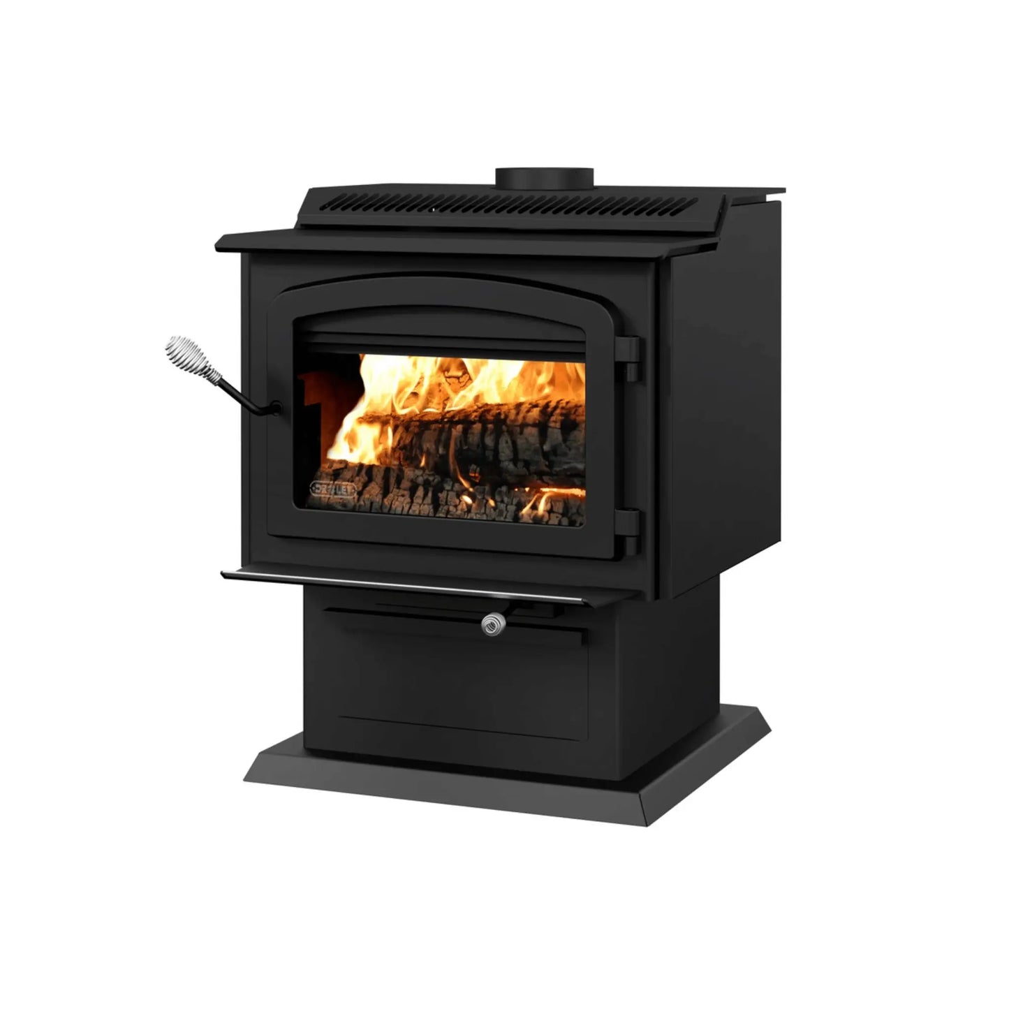Drolet HT-3000 Wood Stove - Ceramic Glass Door Detail