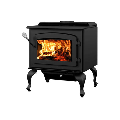Drolet Escape 1800 Wood Stove On Legs - Ceramic Glass Door Detail