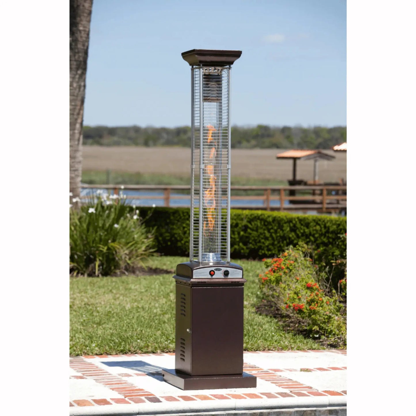 Fire Sense Square Flame Propane Patio Heater - Angle View