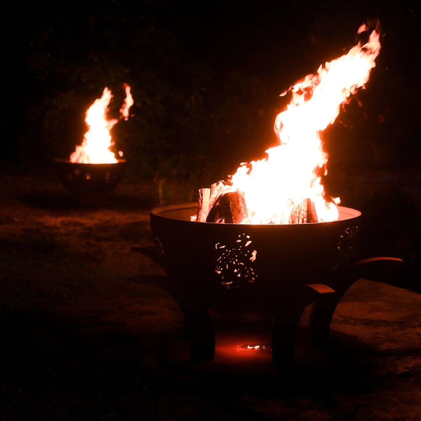 Fire Pit Art Africa's Big Five Steel Fire Pit – Wildlife Cut-Out Outdoor Fire Pit – Additional View