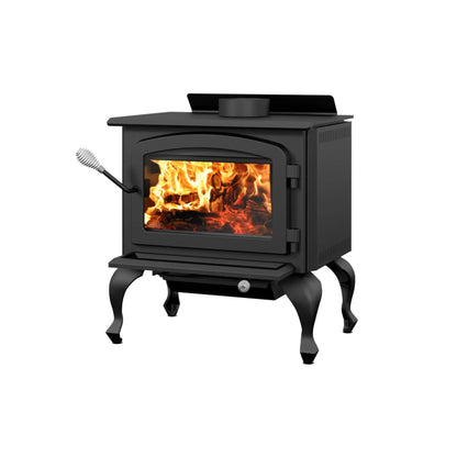 Drolet Columbia II Wood Stove - Ceramic Glass Door Detail