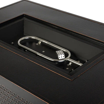 Fire Sense Weyland Rectangle Aluminum Propane Fire Pit - Close-Up View
