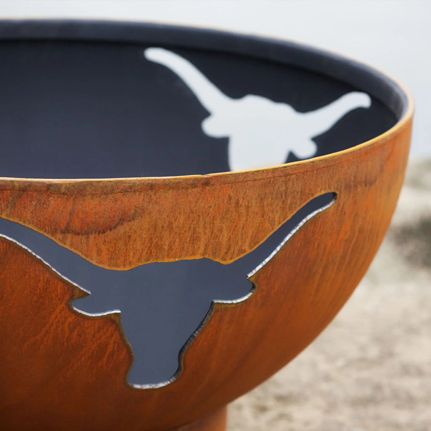 Fire Pit Art Long Horn Steel Fire Pit – Western Longhorn Skull Outdoor Fire Pit – Detail View