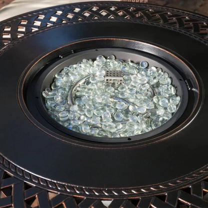 Fire Sense Wagner Round Aluminum Propane Fire Pit - Side View