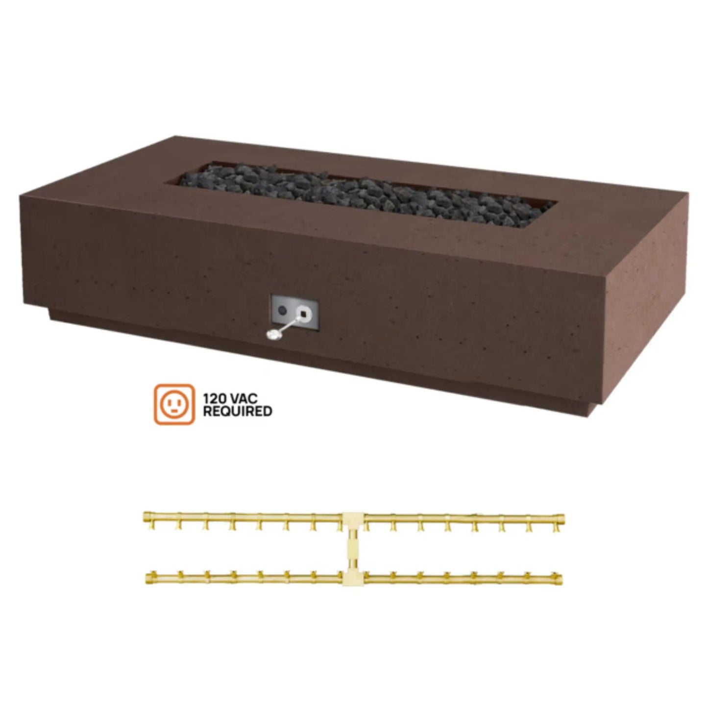 Fire Gear Pro Sanctuary Series 76-Inch GFRC Fire Pit Table - Flame Close-Up