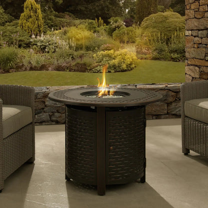 Fire Sense Hendricks Round Aluminum Propane Fire Pit - Angle View