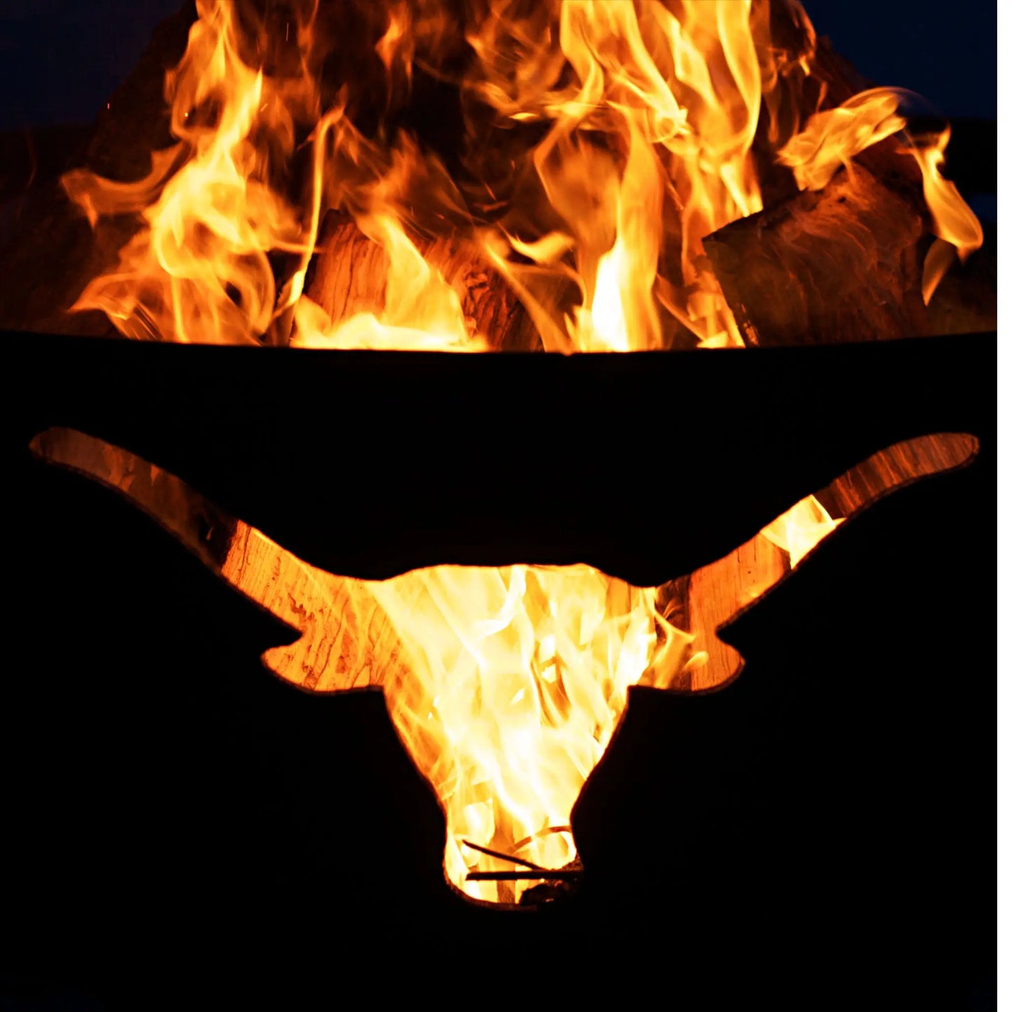 Fire Pit Art Long Horn Steel Fire Pit – Western Longhorn Skull Outdoor Fire Pit – Close-Up Detail