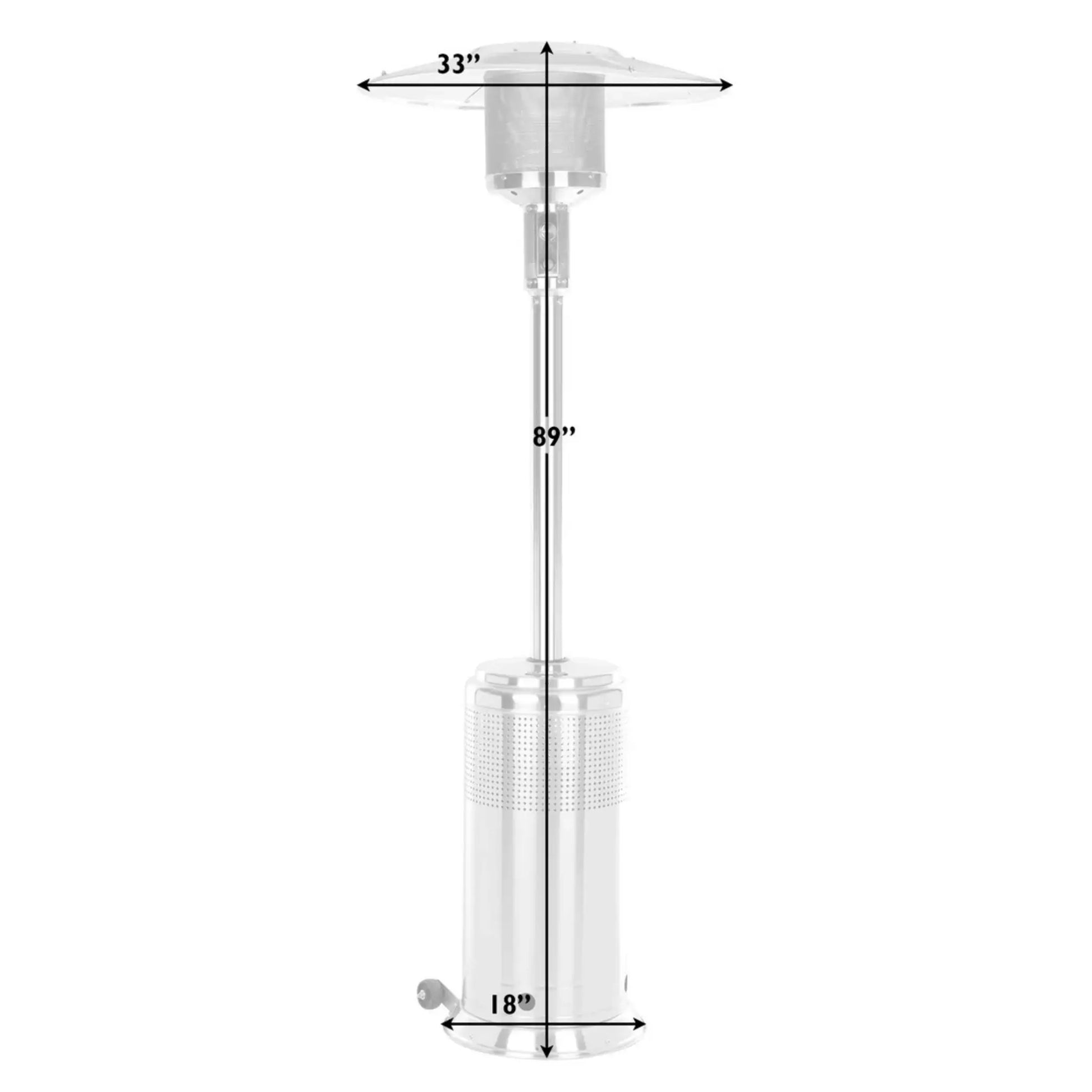 Fire Sense Stainless Steel Pro Series Propane Patio Heater - Lifestyle View