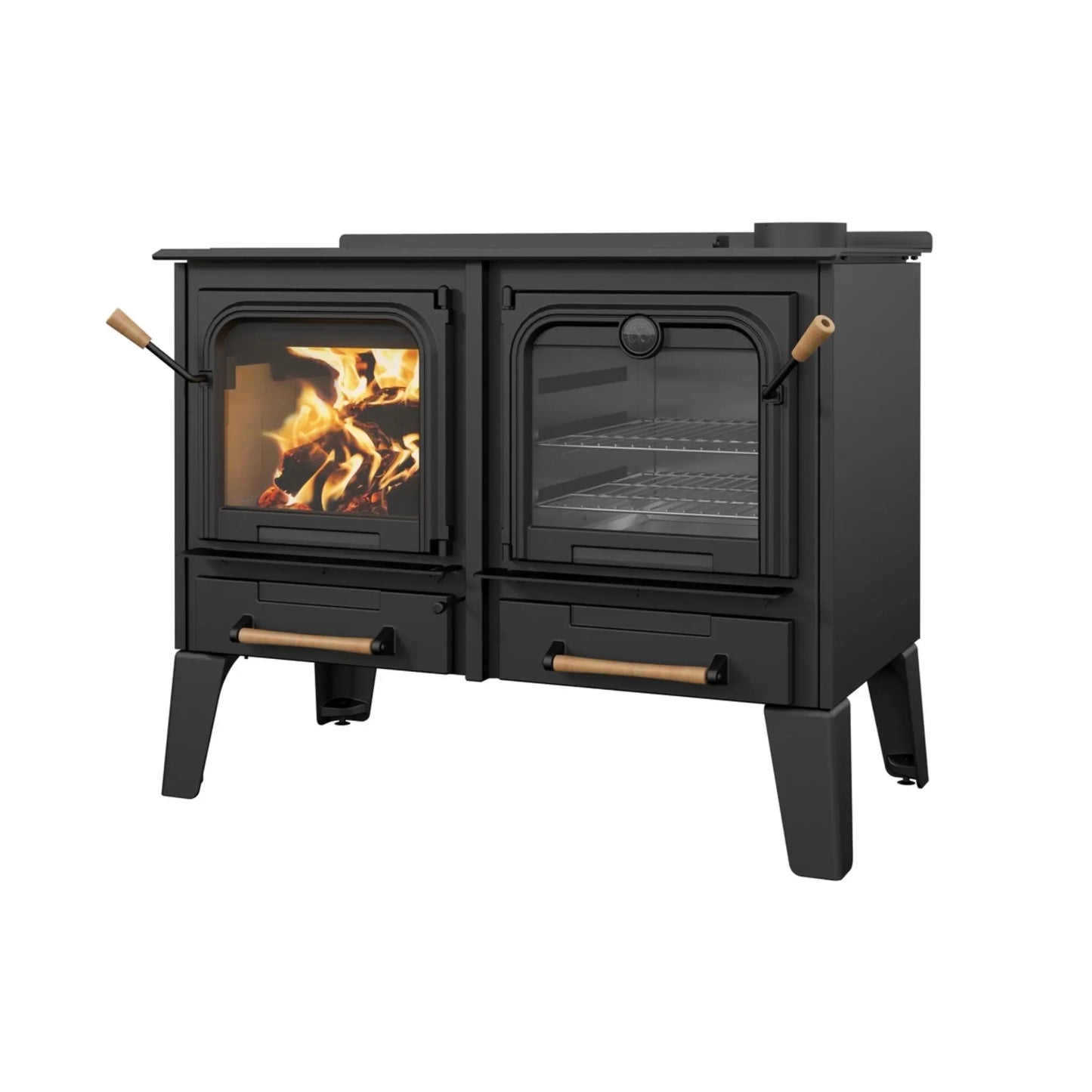 Drolet Chic-Choc Wood Burning Cookstove | Large Oven | 90,000 BTU | Heats 2,300 Sq Ft