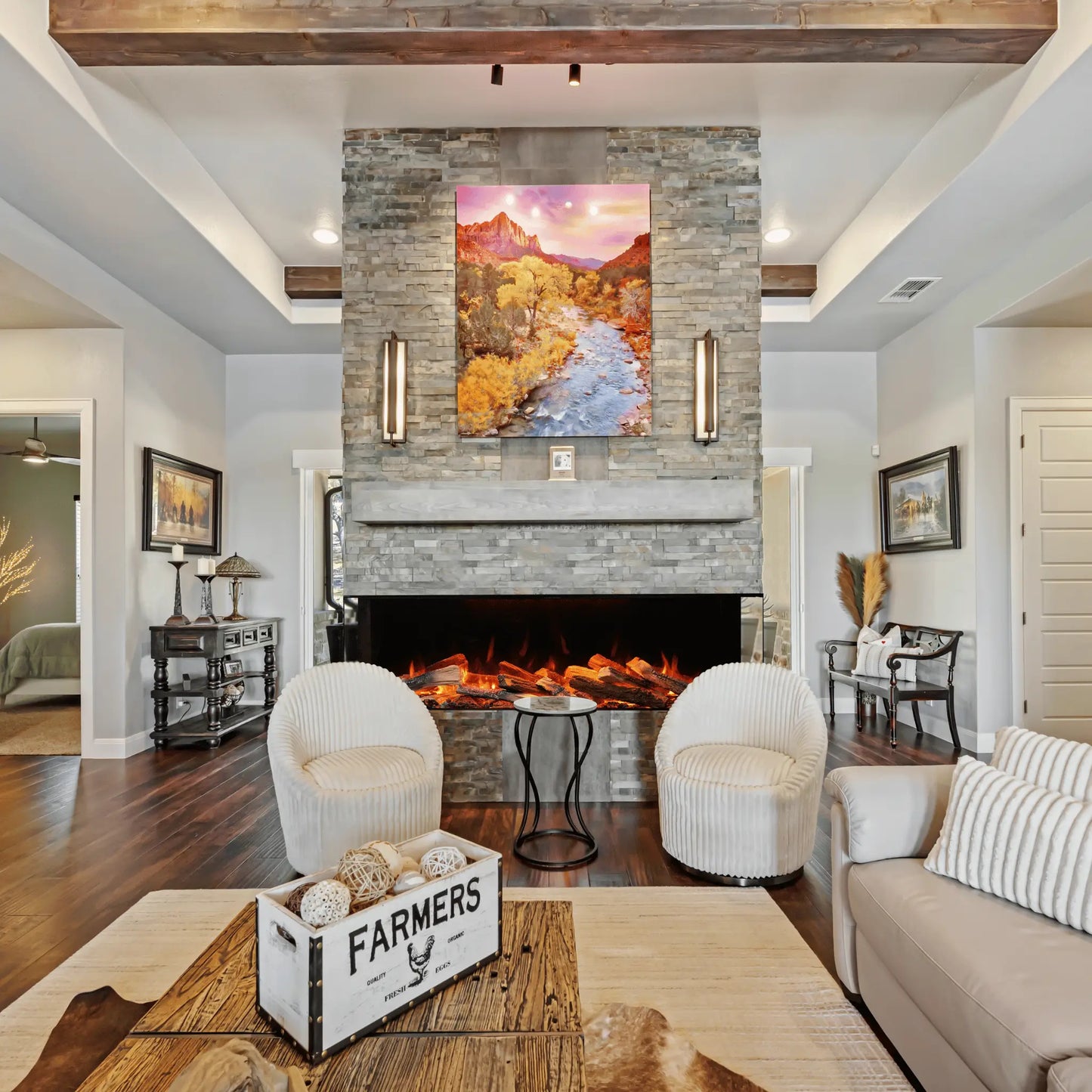 Amantii Fire & Ice LumaForest Electric Fireplace - Angle View