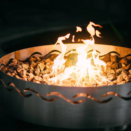 Fire Pit Art Fire Surfer Stainless Steel Fire Pit – Wave Design Portable Outdoor Fire Pit – Additional View