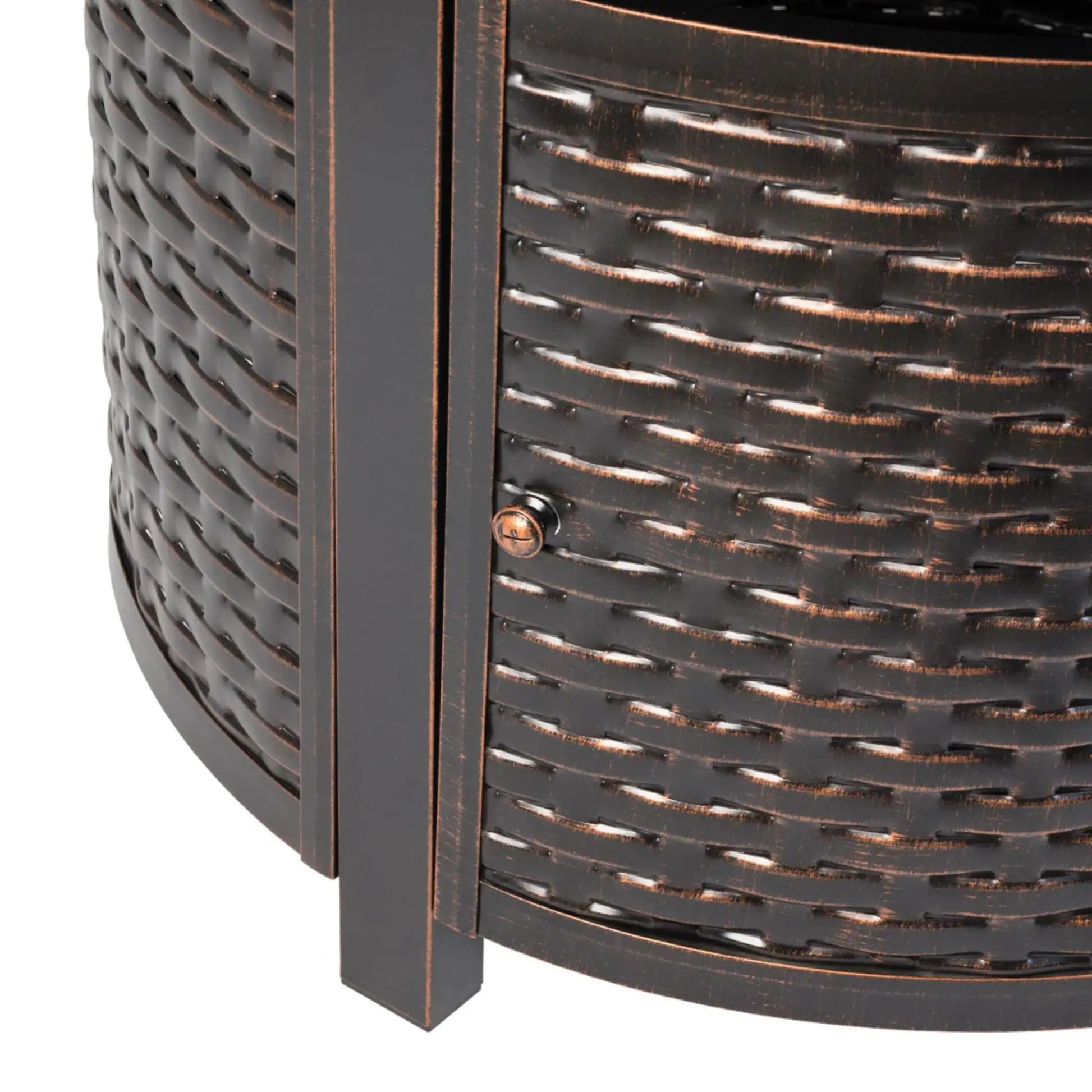Fire Sense Florence Woven Aluminum Propane Fire Pit - Feature Detail
