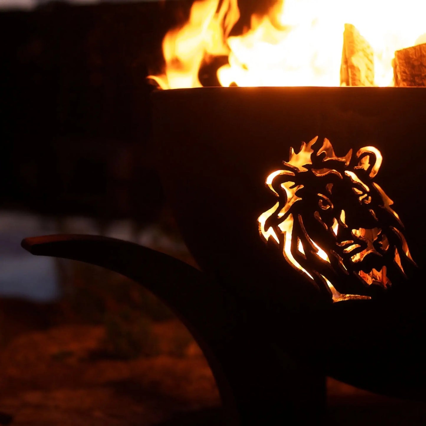 Fire Pit Art Africa's Big Five Steel Fire Pit – Wildlife Cut-Out Outdoor Fire Pit – Additional View