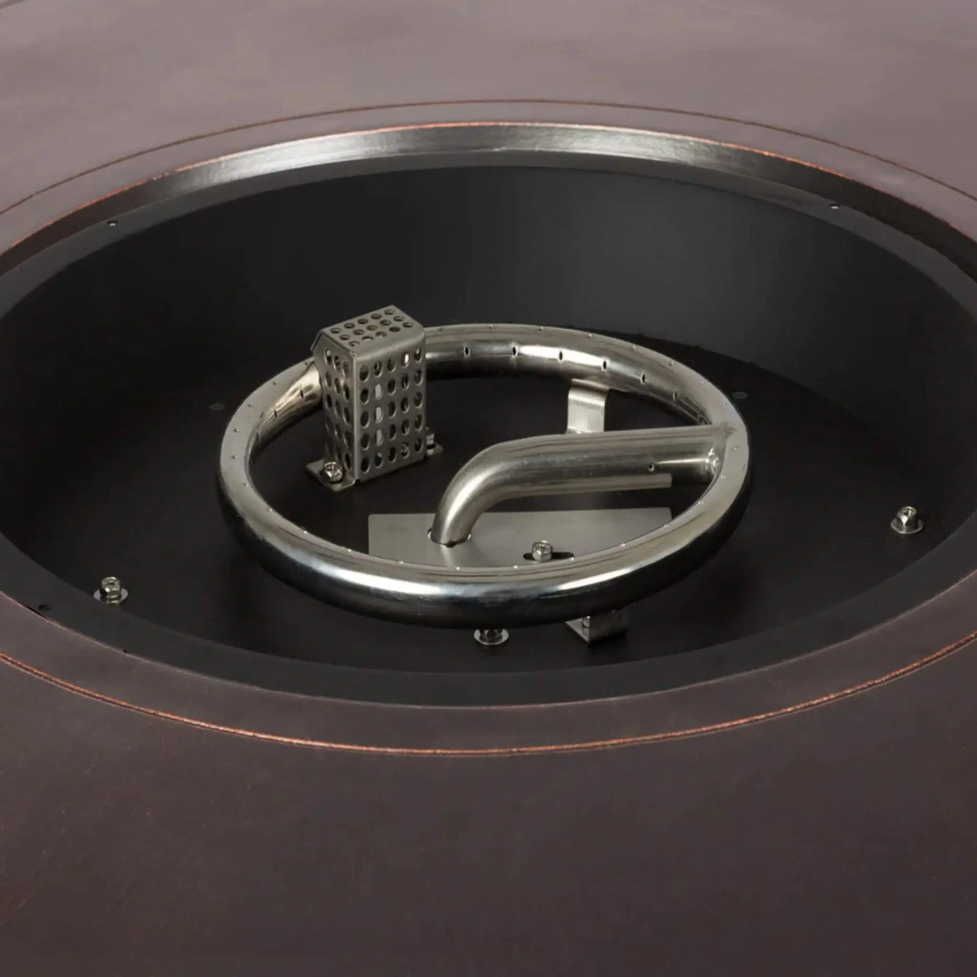 Fire Sense Perissa Woven Aluminum Propane Fire Pit - Close-Up View