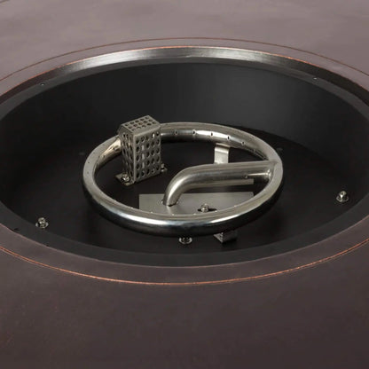 Fire Sense Perissa Woven Aluminum Propane Fire Pit - Close-Up View