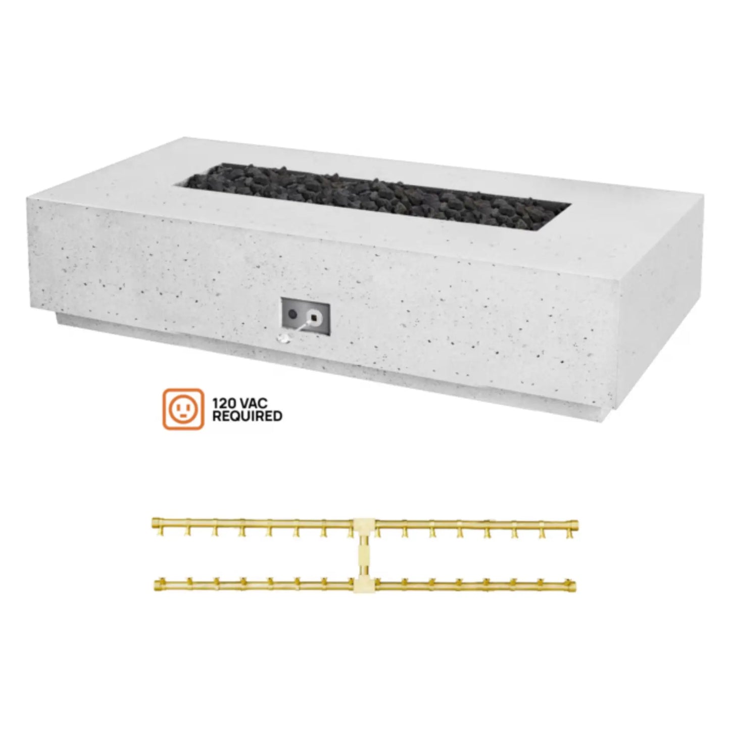 Fire Gear Pro Sanctuary Series 76-Inch GFRC Fire Pit Table - Angle View