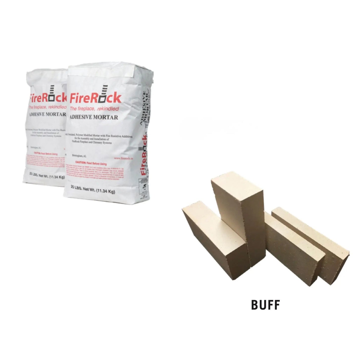 Outdoor Firebrick Install Kit Buff Brick