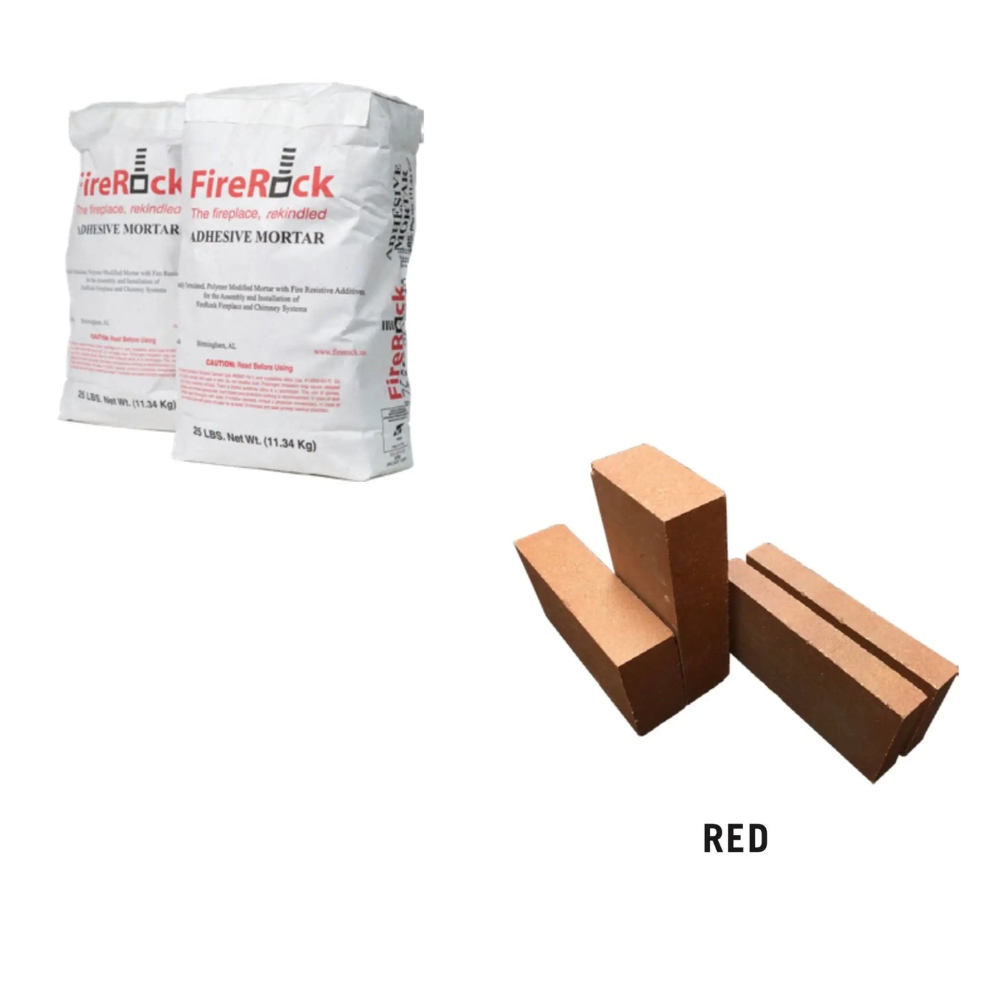 Outdoor Firebrick Install Kit Red Brick