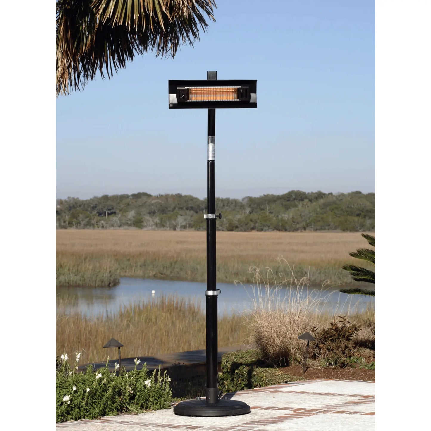 Fire Sense Pole Mounted Electric Patio Heater - Close-Up View
