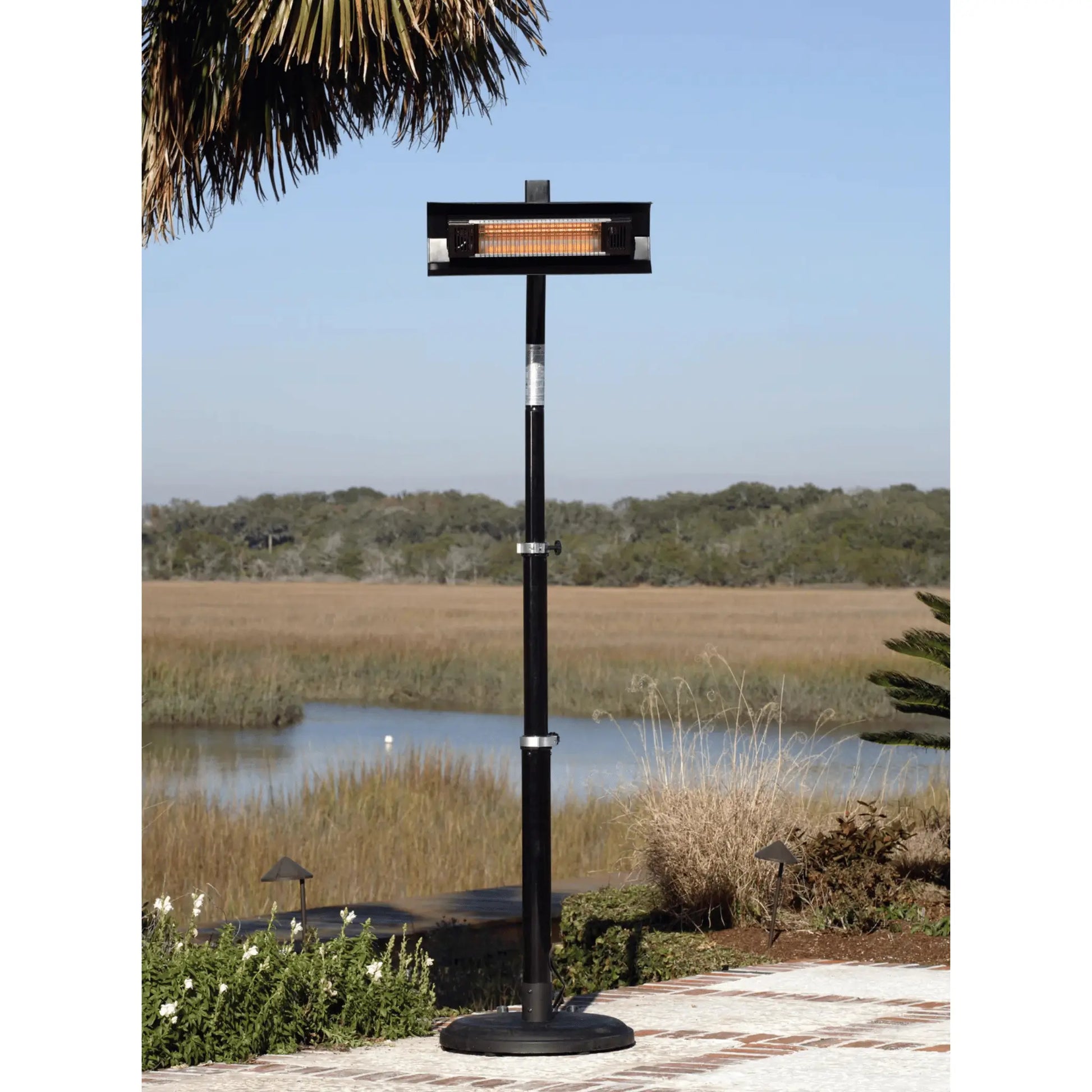 Fire Sense Pole Mounted Electric Patio Heater - Close-Up View